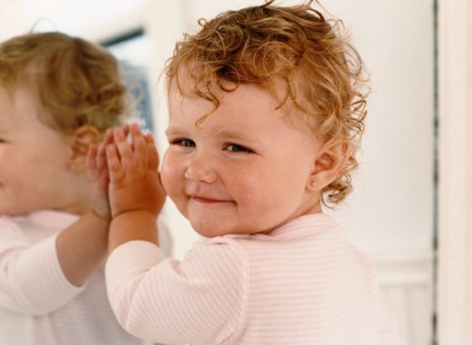 Baby with a Montessori Mirror