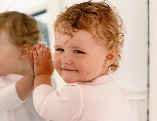 Baby with a Montessori Mirror