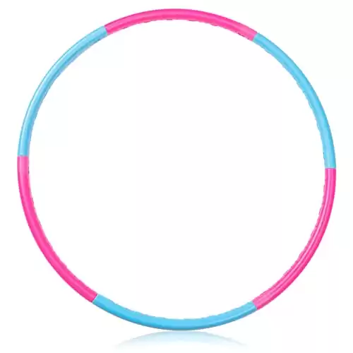 Liberry Kids Exercise Hoop, Detachable & Size Adjustable Toy Hoop, Professional Hoola Rings for Kids, Blue,pink