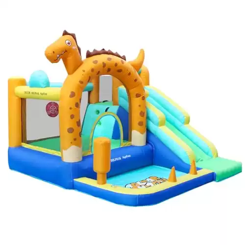 Doctor Dolphin Dino Bounce House with Slide