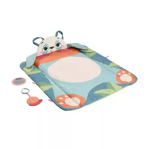 Fisher-Price Baby Activity Play Mat Planet Friends Roly-Poly Panda with 2 Toys for Newborn Tummy Time Play