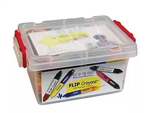 Handwriting Without Tears Learning Without Tears FLIP Crayons - Sensory - Get Set for School Pre-K and K, Fine Motor Skills, Writing, Drawing, Coloring- For School or Home Use