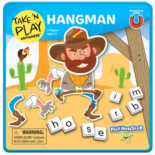 PlayMonster Take N Play Anywhere Hangman Easy to Use, Hard to Lose Fun on the Go Travel Game For Ages 5+