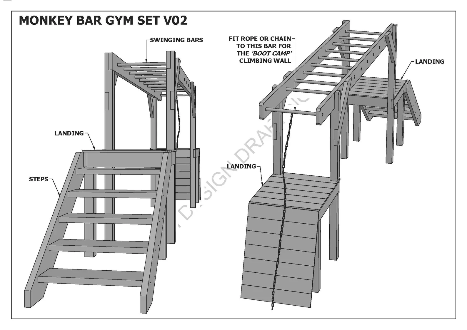Monkey Bars Playset Plans