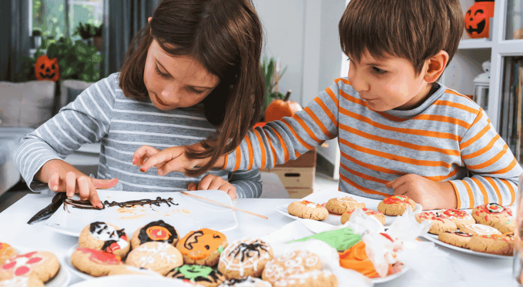 Halloween cookie decorating activity for kids
