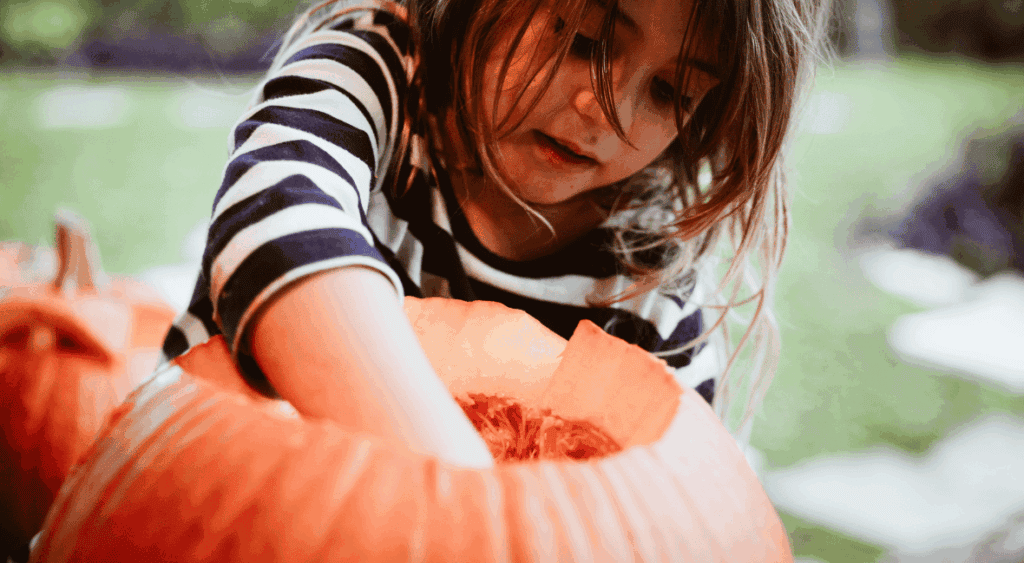 Halloween pumpkin sensory play