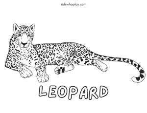 coloring sheet of a leopard