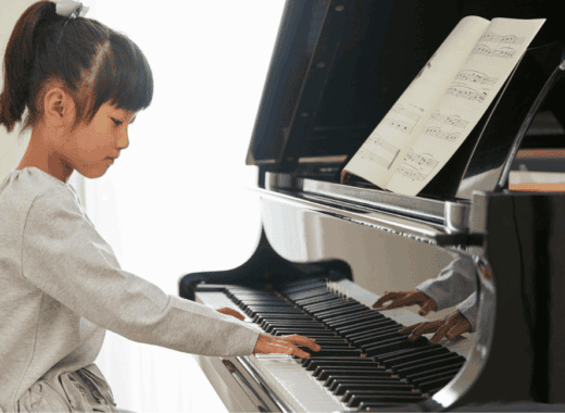 kid playing piano