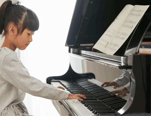 kid playing piano