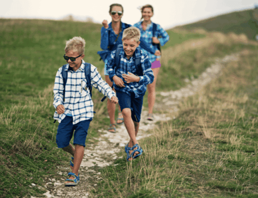 family hiking