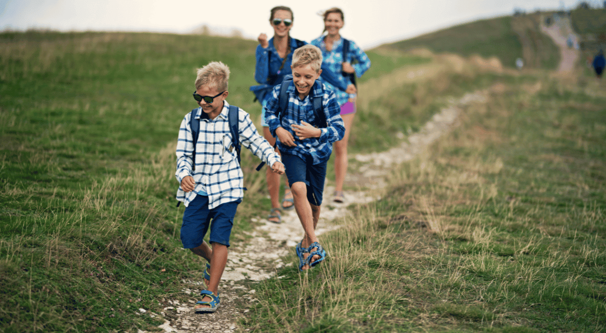 family hiking