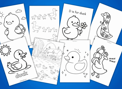 duck coloring pages for kids