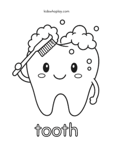 tooth coloring page