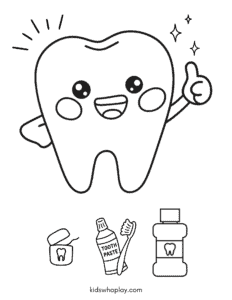 tooth coloring page