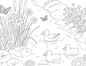 nature coloring page for kids