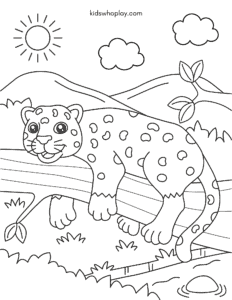 easy leopard coloring page