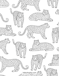 coloring page of leopards