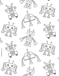 robot coloring page