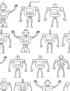 coloring page of robots
