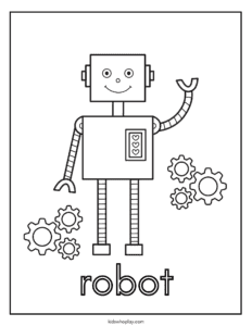 robot coloring page for kids
