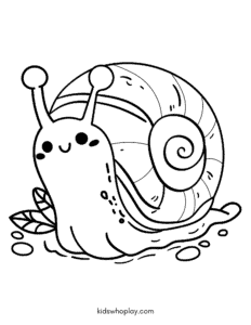 snail coloring book page