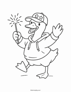 4th of july duck coloring page