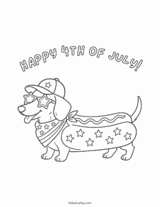 Happy 4th of July coloring sheet