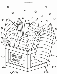 4th of July coloring book page