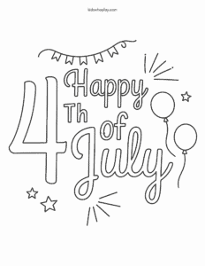 happy 4th of july coloring sheet for kids