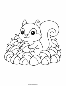 acorn and squirrel coloring page