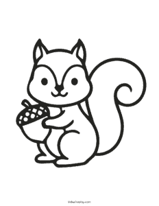 acorn and squirrel coloring page