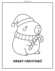 capybara christmas coloring page