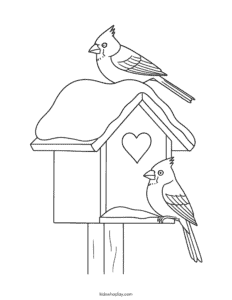 winter cardinal coloring for kids