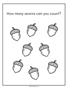 acorn counting coloring page