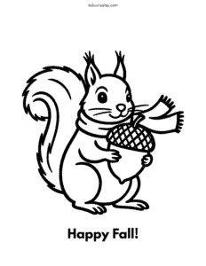 happy fall coloring page for kids