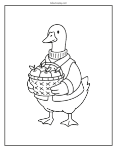 fall duck coloring page