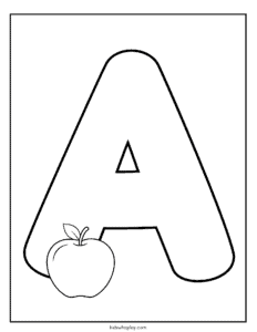 a is for apple coloring sheet