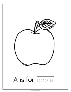a is for apple coloring page