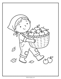 fall apple coloring page
