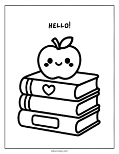 cute apple coloring sheet