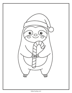christmas sloth coloring page