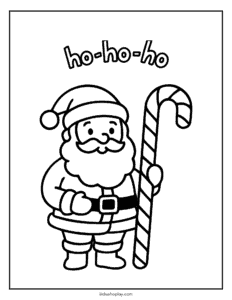 santa coloring page for kids