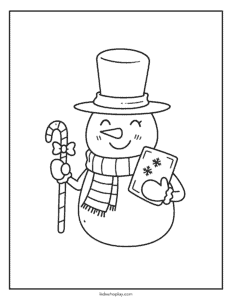 candy cane snowman printable