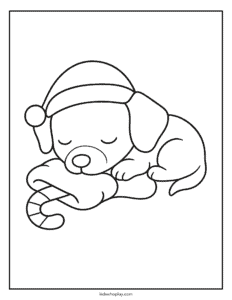 christmas dog coloring page