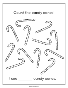 candy cane counting coloring page