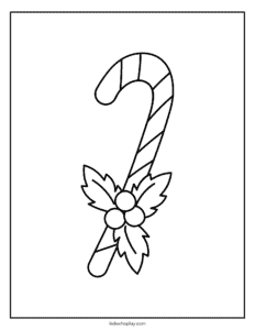 candy cane coloring page for kids