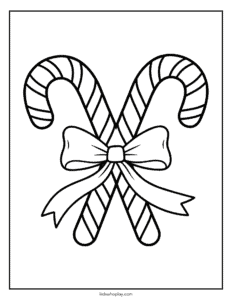 coloring page with candy canes