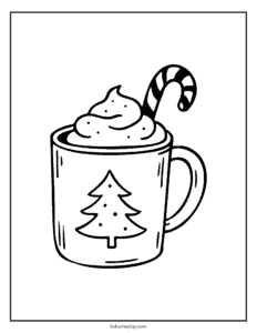 christmas hot chocolate coloring page