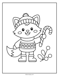 holiday cat coloring page