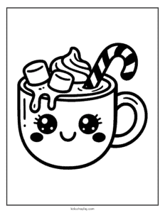 holiday hot coco coloring page